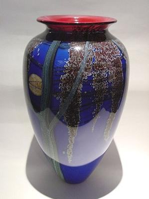 Satava  Blue Harvest Moon Vase  - medium