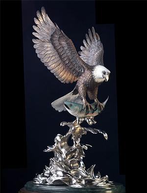 Barry Stein Evening Catch Bronze Eagle Sculpture