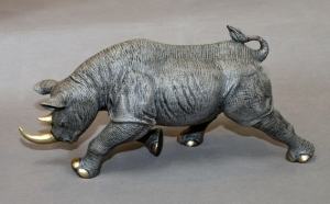 Barry Stein Black Rhinoceros Bronze Wildlife Sculpture
