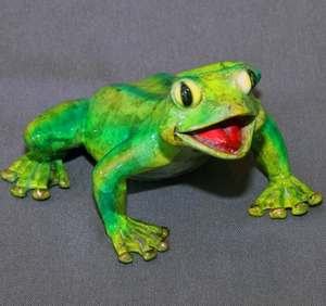 Lemon Line Jason Bronze Frog Sculpture by Barry Stein