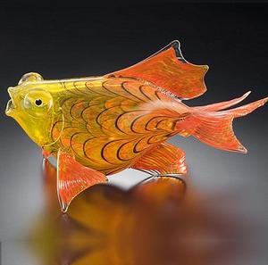 HOPKO Glass Fantail Goldfish Glass Sculpture
