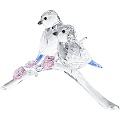 Swarovski Crystal Blue Pair of Blue Chickadees