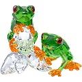 Swarovski Pair of Colorful Frogs