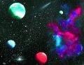 "Deep Space 10" Reverse Glass Art