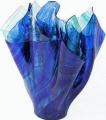 Serviente Glass Blue Dyad Folded Vase, Extra Large