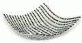 Serviente Glass Woven Airfoil Dish, Black & White Pearlescent