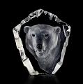 Mats Jonasson Crystal Polar Bear Head Sculpture  MJ 33361