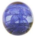 Round Paperweight, Bubble Blue Twist with Blue Veil