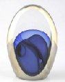 2 Panel Blue & Opal Veil Paperweight, Amber Rhapsodie Series