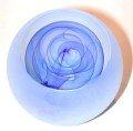Round Blue Paperweight, Frosted Exterior