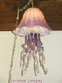 Amethyst Glass Jellyfish Chandelier, Single Dome
