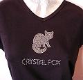 Swarovski Crystal Fox Logo Cotton knit short sleeve top
