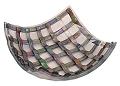 Serviente Glass Black Pearlescent Folded Dish sm, Closed Matrix