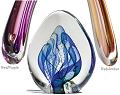 Transparent Arrowhead sculpture, in Blue/Teal, Red/Purple or Red/Amber