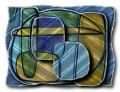 Blue Oblong  Metal Wall Art Panel