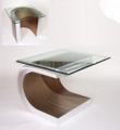 Meandering Glass Top End Table