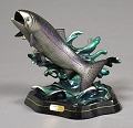 Barry Stein Bronze Coho Rising Sealife Sculpture