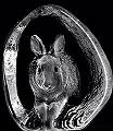 Mats Jonasson Etched Glass Rabbit - MJ34007