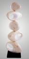 "Rock"-Mop White Free Form Contemporary Wood Sculpture