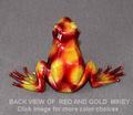 Red and Gold Mikey Bronze Frog Sculpture