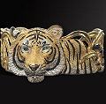 Tiger Bracelet  "Cat in the Grass" - Wearable Art Sculpture Bracelet