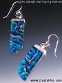 Geo Dangle Pierced Earrings Dichroic Glass IG MAL ASYM