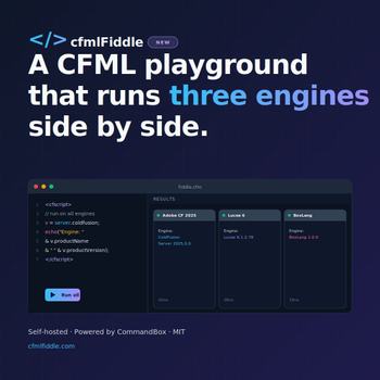 Image about cfmlFiddle - Compare ColdFusion, Lucee, and BoxLang Side-by-Side